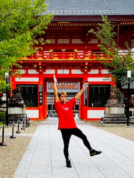 「Supreme （シュプリーム）のSupreme Shrapnel Tee L 〔22ss〕（Tシャツ/カットソー、レッド系）」を使った、teamsupgさん（メンズ・171cm）の春コーディネート