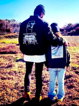 「アイテム（MA-1）」を使った、teamsupgさん（メンズ・171cm）の春コーディネート