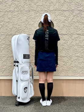 「adabat（アダバット）の2WAYワイドサンバイザー【UVカット】（ハット、ホワイト系）」を使った、こまさん（レディース・165cm）の夏コーディネート