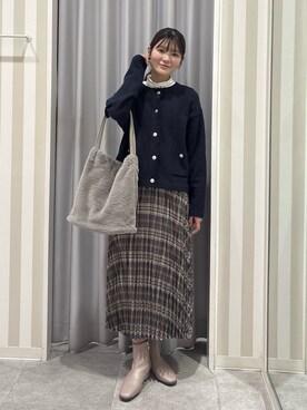 「DRESKIP（ドレスキップ）のアイテム」を使った、Rikaさん（レディース・162cm）の冬コーディネート