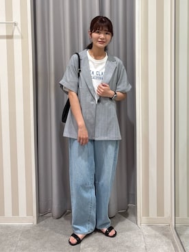 「Cutie Blonde（キューティーブロンド）のアイテム（デニムパンツ）」を使った、Rikaさん（レディース・162cm）の春コーディネート