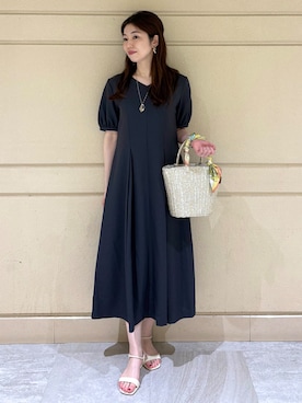 「アイテム（バンダナ/スカーフ、グリーン系）」を使った、sakiさん（レディース・164cm）の夏コーディネート