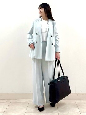 「アイテム（スーツジャケット、グリーン系）」を使った、wear20002660さん（レディース・157cm）の冬コーディネート