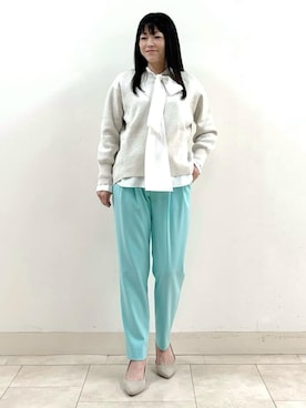 「INDIVI（インディヴィ）の【2点セット／UVケア】ツイードジレ＆ボウタイブラウス カセット服（その他トップス、ホワイト系）」を使った、wear20002660さん（レディース）の冬コーディネート