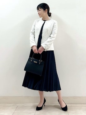 「アイテム（スーツジャケット、ホワイト系）」を使った、wear20002660さん（レディース・157cm）の冬コーディネート