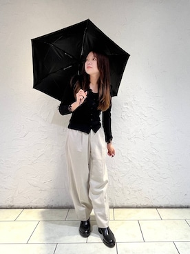 「アイテム（折りたたみ傘）」を使った、ももかさん（レディース・153cm）の夏コーディネート
