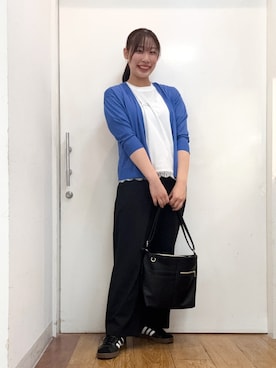 「SHOO・LA・RUE（シューラルー）の【ひんやり/UV/S-LL/洗濯機可】裾レースが大人上品 プリントアソートTシャツ（T Shirts、ホワイト系）」を使った、栗山 花凜さん（レディース）の夏コーディネート