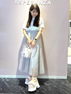 「ESPERANZA（エスペランサ）のアイテム」を使った、neinaさん（レディース・153cm）の夏コーディネート