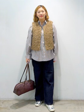 「アイテム（ボストンバッグ、レッド系）」を使った、sumicaさん（レディース・157cm）の秋コーディネート