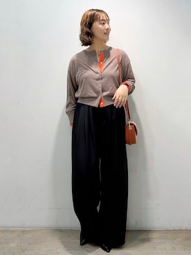 「OPAQUE.CLIP（オペークドットクリップ）のアイテム（パンツ）」を使った、sumicaさん（レディース・157cm）の春コーディネート