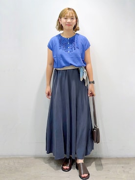 「OPAQUE.CLIP（オペークドットクリップ）のアイテム（サンダル）」を使った、sumicaさん（レディース・157cm）の秋コーディネート