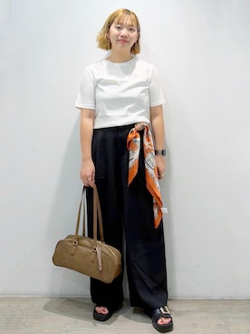 「OPAQUE.CLIP（オペークドットクリップ）のアイテム」を使った、sumicaさん（レディース・157cm）の夏コーディネート