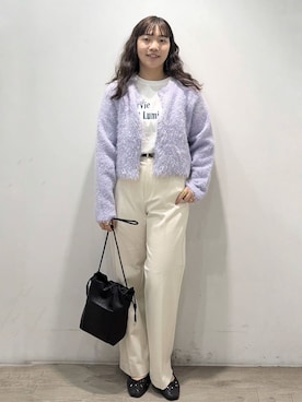 「OPAQUE.CLIP（オペークドットクリップ）のアイテム（Tシャツ/カットソー）」を使った、sumicaさん（レディース・157cm）の秋コーディネート