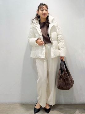 「アイテム（ダウンジャケット/コート）」を使った、sumicaさん（レディース・157cm）の冬コーディネート