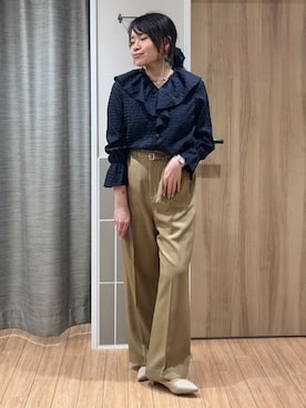 「grove（グローブ）のアイテム（パンツ）」を使った、よっしーさん（レディース・155cm）の春コーディネート