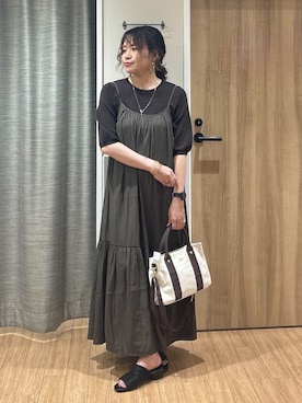 「Lee（リー）のアイテム（トートバッグ）」を使った、よっしーさん（レディース・155cm）の夏コーディネート