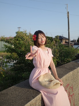 「a lot of love（ア ロット オブ ラブ）のエレガント 2wayワンピース（ワンピース、ピンク系）」を使った、asupiさん（レディース・154cm）の春コーディネート