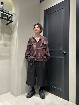 「BEAVER（ビーバー）のアイテム（パンツ）」を使った、門田 飛勇馬さん（メンズ・165cm）の夏コーディネート