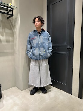 「BEAVER（ビーバー）のアイテム（パンツ）」を使った、門田 飛勇馬さん（メンズ・165cm）の夏コーディネート