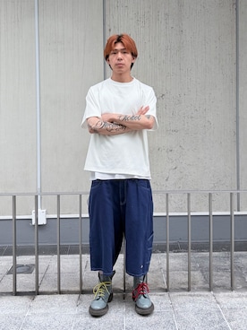 「XLARGE（エクストララージ）のTEXTURED S/S TOP（Tシャツ/カットソー、ホワイト系）」を使った、ｺﾏｳｨさん（メンズ・172cm）の夏コーディネート