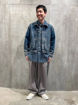 「CONVERSE（コンバース）のCONVERSE / コンバース ALL STAR LGCY HI オールスター レガシー（スニーカー、ホワイト系）」を使った、小山さん（メンズ・171cm）の春コーディネート