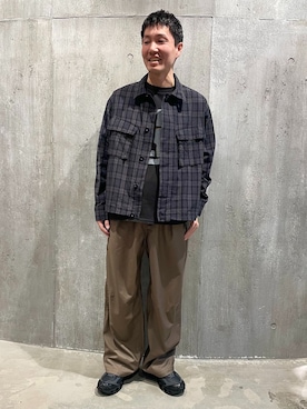 「JOURNAL STANDARD（ジャーナルスタンダード）のT/C サッカー ファティーグ ジャケット（その他アウター、グレー系）」を使った、小山さん（メンズ・171cm）の春コーディネート