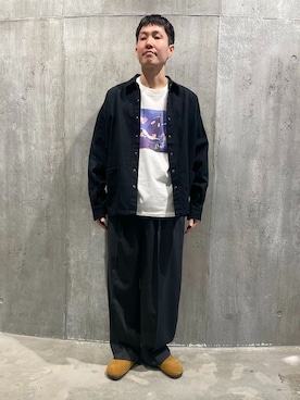 「JOURNAL STANDARD J.S HOMESTEAD（ジャーナルスタンダードホームステッド）のJ.S.Homestead / シャドー インフレーション スラックス（スラックス、グレー系）」を使った、小山さん（メンズ・171cm）の春コーディネート
