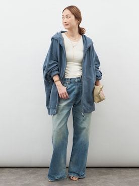 「Deuxieme Classe（ドゥーズィエムクラス）のアイテム（その他パンツ）」を使った、MIZUさん（レディース・162cm）の冬コーディネート