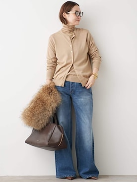 「Deuxieme Classe（ドゥーズィエムクラス）のアイテム」を使った、MIZUさん（レディース・162cm）の秋コーディネート