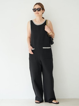「ADAWAS（アダワズ）の【ADAWAS/アダワス】ALLINONE（連體褲、ブラック系）」を使った、MIZUさん（レディース・162cm）の春コーディネート