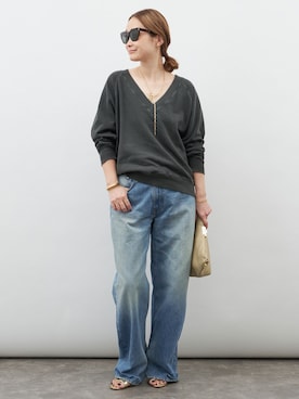 「Deuxieme Classe（ドゥーズィエムクラス）のアイテム（その他パンツ）」を使った、MIZUさん（レディース・162cm）の冬コーディネート