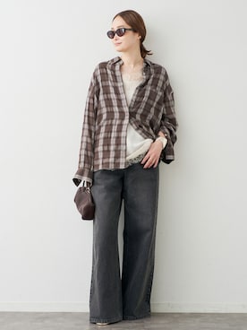 「Deuxieme Classe（ドゥーズィエムクラス）のアイテム（シャツ/ブラウス）」を使った、MIZUさん（レディース・162cm）の春コーディネート
