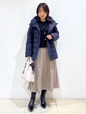 「アイテム（手袋、ブラウン系）」を使った、reoさん（レディース・157cm）の冬コーディネート