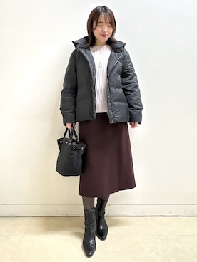 「Reflect（リフレクト）のアイテム（ダウンジャケット/コート）」を使った、reoさん（レディース・157cm）の冬コーディネート
