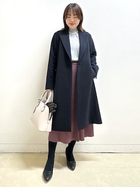 「アイテム（手袋、ブラウン系）」を使った、reoさん（レディース・157cm）の冬コーディネート