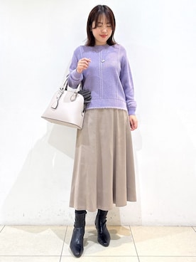 「アイテム（手袋、ブラウン系）」を使った、reoさん（レディース・157cm）の冬コーディネート