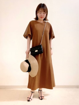 「Reflect（リフレクト）のアイテム（帽子）」を使った、reoさん（レディース・157cm）の夏コーディネート