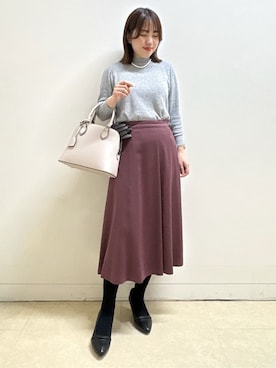 「アイテム（手袋、ブラウン系）」を使った、reoさん（レディース・157cm）の冬コーディネート