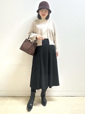 「Reflect（リフレクト）のアイテム（帽子）」を使った、reoさん（レディース・157cm）の秋コーディネート