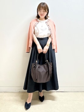 「アイテム（パンプス、ブルー系）」を使った、reoさん（レディース・157cm）の秋コーディネート