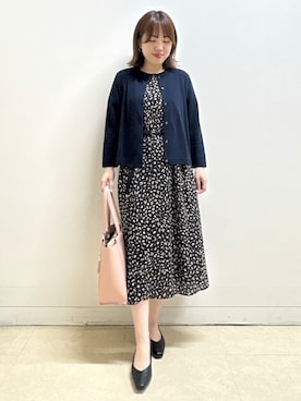 「Reflect（リフレクト）の七分袖ニットカーディガン（カーディガン/ボレロ、ブルー系）」を使った、reoさん（レディース）の夏コーディネート