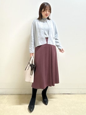「アイテム（手袋、ブラウン系）」を使った、reoさん（レディース・157cm）の冬コーディネート