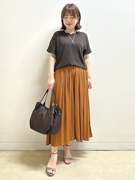 「アイテム（その他パンツ、レッド系）」を使った、reoさん（レディース・157cm）の夏コーディネート