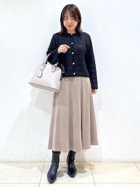 「アイテム（手袋、ブラウン系）」を使った、reoさん（レディース・157cm）の冬コーディネート