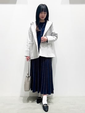 「grove（グローブ）のフーデットミドルコート（その他アウター、グレー系）」を使った、gksn9912さん（レディース）の冬コーディネート