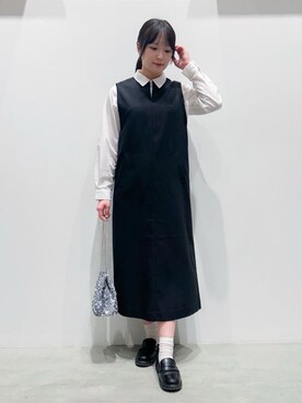 「grove（グローブ）のふんわりまとう、オーバーサイズテーラーコート（チェスターコート、グレー系）」を使った、gksn9912さん（レディース）の秋コーディネート