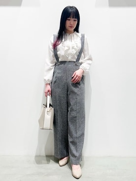 「HusHusH（ハッシュアッシュ）のアイテム（パンツ）」を使った、gksn9912さん（レディース・165cm）の冬コーディネート