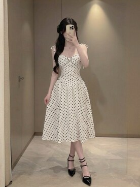 「SHEINのアイテム（サンダル、ブラック系）」を使った、yujinno0umnさん（レディース・167cm）の春コーディネート