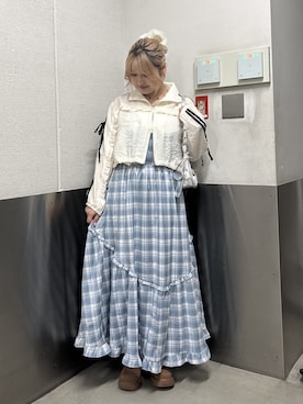 「w closet（ダブルクローゼット）のアイテム（ジャケット/アウター）」を使った、ryokawcloさん（レディース・165cm）の春コーディネート