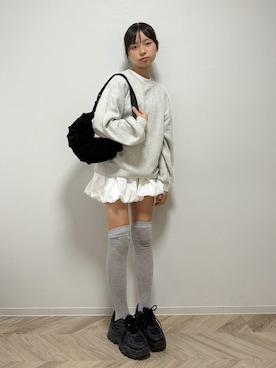 「アイテム（スカート）」を使った、uranさん（キッズ・147cm）の秋コーディネート